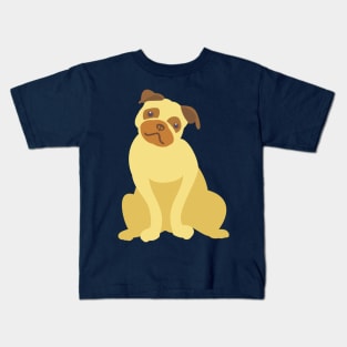 Happy Cute Pug Dog Kids T-Shirt